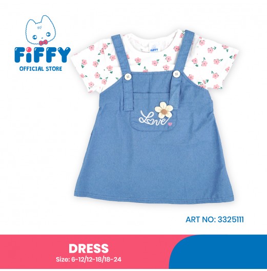 FIFFY FLORAL LOVE POCKET BAJU BAYI DRESS (3325111)