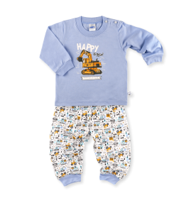 FIFFY HAPPY EXCAVATOR LONG SLEEVE BOY PYJAMAS SUIT