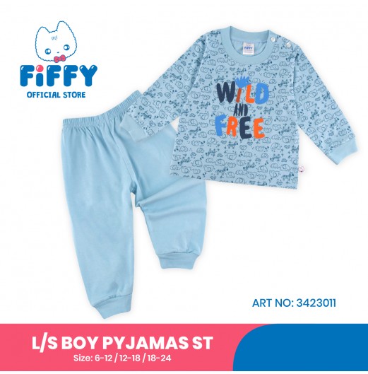 FIFFY WILD AND FREE LONG SLEEVE BOY PYJAMAS SUIT