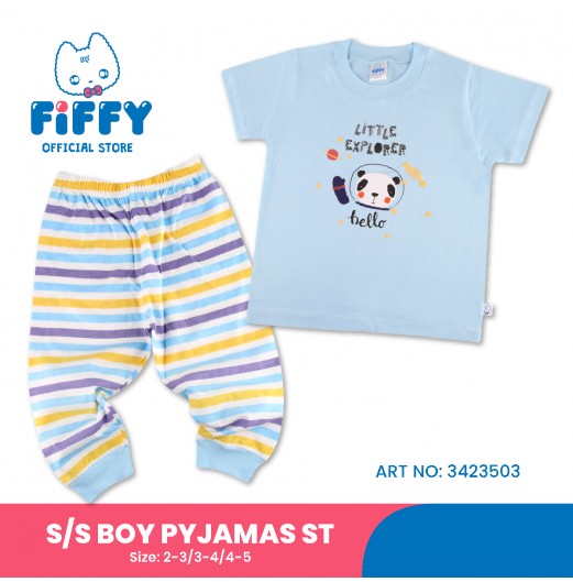 FIFFY LITTLE PANDA EXPLORER SHORT SLEEVE BOY PYJAMAS SUIT