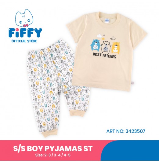 FIFFY BAJU BAYI BEST FRIENDS SHORT SLEEVE BOY PYJAMAS SUIT (3423507)