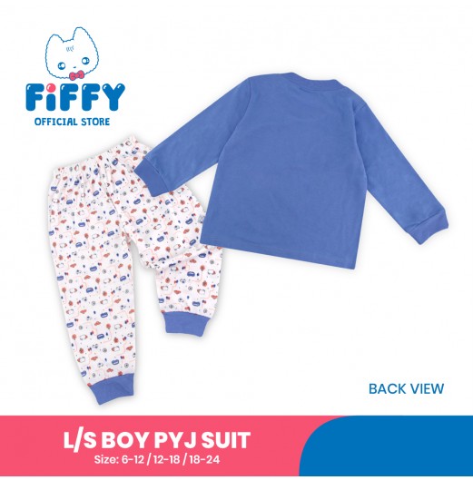 FIFFY BLUE BEAR BAJU BAYI LONG SLEEVE BOY PYJAMAS SUIT (3424007)