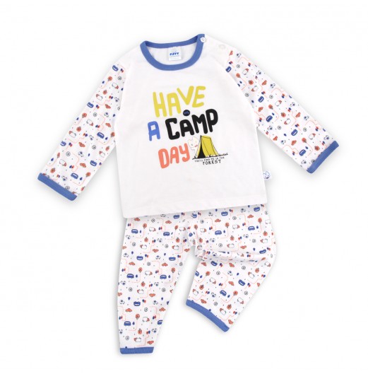 FIFFY BAJU BAYI CAMPING DAY LONG SLEEVE BOY PYJAMAS SUIT (3424009)