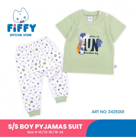 FIFFY SUNSHINE DAY SHORT SLEEVE BOY PYJAMAS SUIT (3425001)