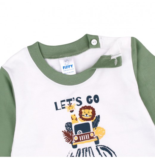 FIFFY LET'S GO WILD LONG SLEEVE BOY PYJAMAS SUIT (3425002)