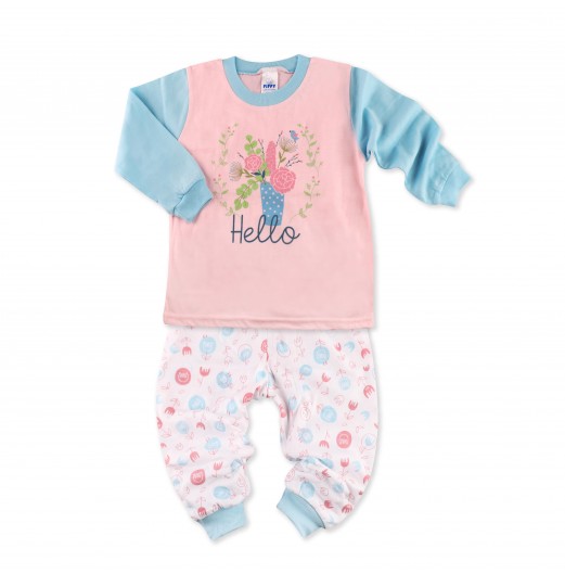 FIFFY STAY WITH FLOWER LONG SLEEVE GIRL PYJAMAS SUIT