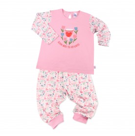 FIFFY FLOWER LIGHT  LONG SLEEVE GIRL PYJAMAS SUIT