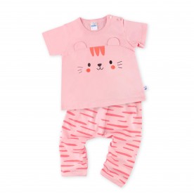 FIFFY LOVELY TIGER  SHORT SLEEVE GIRL PYJAMAS SUIT