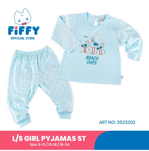 FIFFY SEAGULL BEACH DAYS LONG SLEEVE GIRL PYJAMAS SUIT