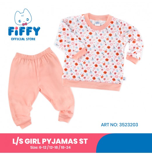 FIFFY FLOWERING MOMENT LONG SLEEVE GIRL PYJAMAS SUIT