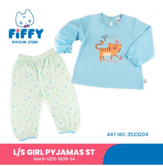 FIFFY GORGEOUS TIGER LONG SLEEVE GIRL PYJAMAS SUIT