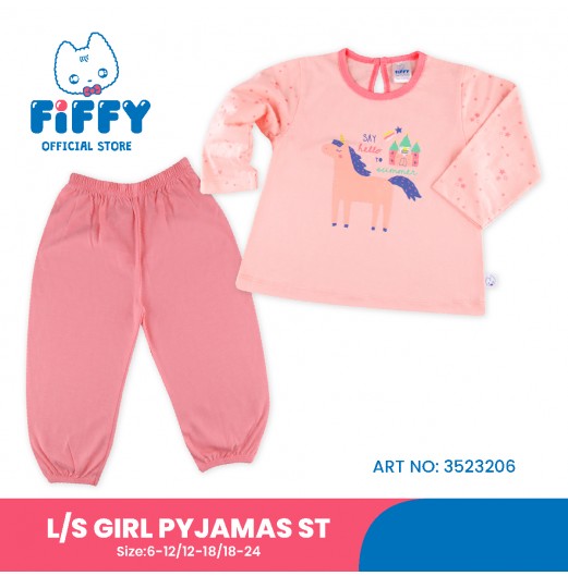 FIFFY HELLO SUMMER LONG SLEEVE GIRL PYJAMAS SUIT