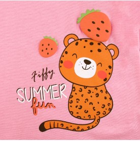 FIFFY CHEETAH SUMMER FUN LONG SLEEVE GIRL PYJAMAS SUIT BAJU BAYI (3523210)