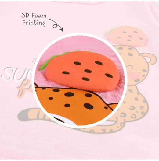 FIFFY CHEETAH SUMMER FUN LONG SLEEVE GIRL PYJAMAS SUIT BAJU BAYI (3523210)