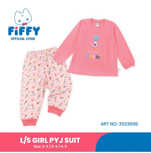 FIFFY LITTLE ROBOT LONG SLEEVE GIRL PYJAMAS SUIT