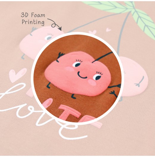 FIFFY BAJU BAYI CHERRY CUTIE LOVE LONG SLEEVE GIRL PYJAMAS SUIT (3523607)