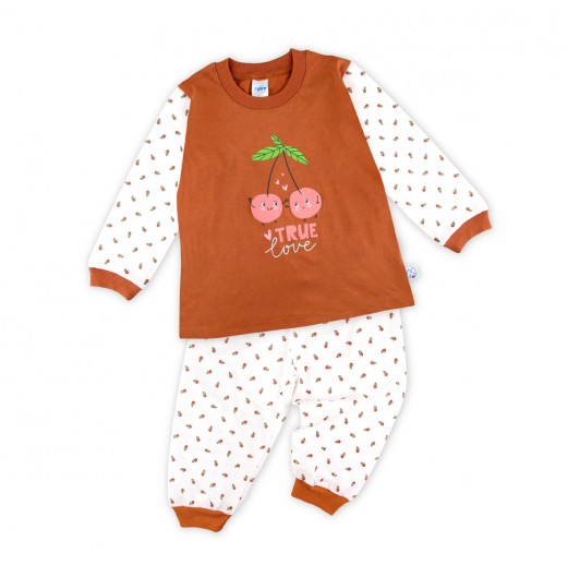 FIFFY BAJU BAYI CHERRY CUTIE LOVE LONG SLEEVE GIRL PYJAMAS SUIT (3523607)