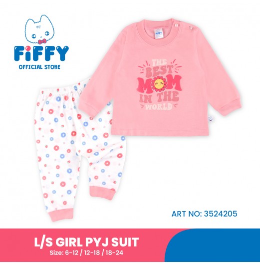 FIFFY BAJU BAYI BEST MOM IN THE WORLD LONG SLEEVE GIRL PYJAMAS SUIT (3524205)
