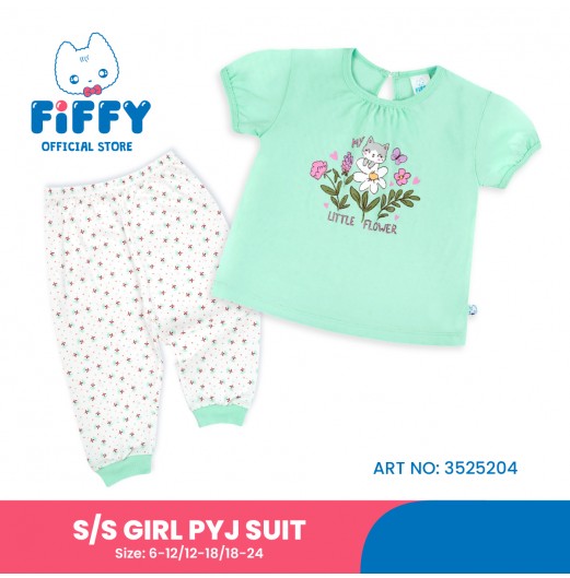 FIFFY LITTLE FLOWER SHORT SLEEVE GIRL PYJAMAS SUIT (3525204)