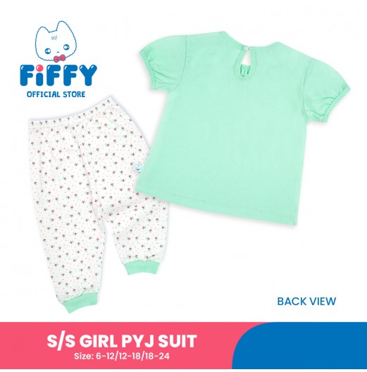 FIFFY LITTLE FLOWER SHORT SLEEVE GIRL PYJAMAS SUIT (3525204)