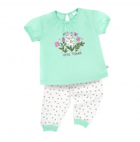 FIFFY LITTLE FLOWER SHORT SLEEVE GIRL PYJAMAS SUIT (3525204)