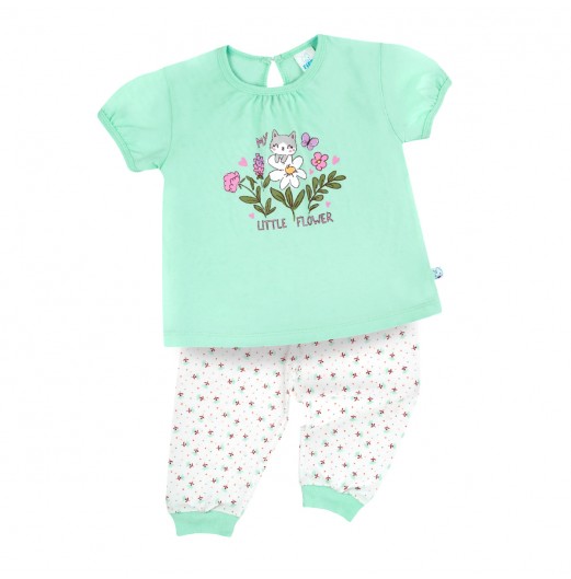 FIFFY LITTLE FLOWER SHORT SLEEVE GIRL PYJAMAS SUIT (3525204)