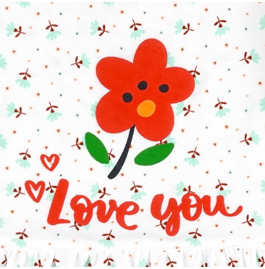 FIFFY FLOWER LOVE YOU LONG SLEEVE GIRL PYJAMAS SUIT (3525206)