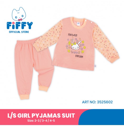FIFFY FLOWER DREAM BUNNY LONG SLEEVE GIRL PYJAMAS SUIT