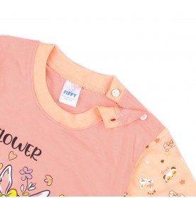 FIFFY FLOWER DREAM BUNNY LONG SLEEVE GIRL PYJAMAS SUIT