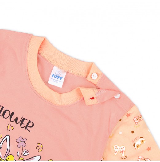 FIFFY FLOWER DREAM BUNNY LONG SLEEVE GIRL PYJAMAS SUIT