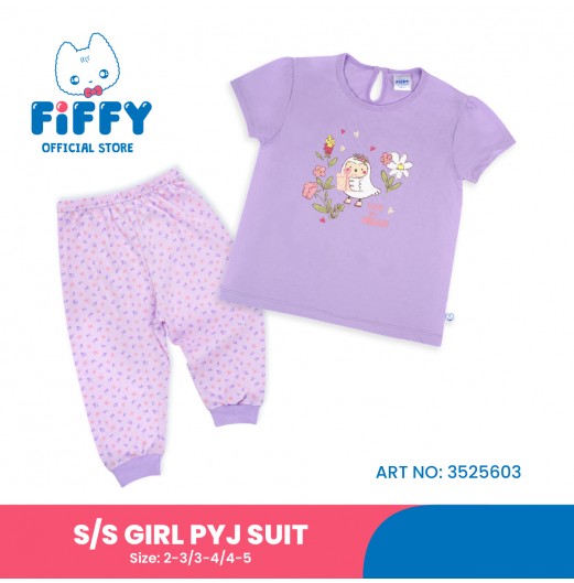 FIFFY LIVE THE DREAM SHORT SLEEVE GIRL PYJAMAS SUIT (3525603)