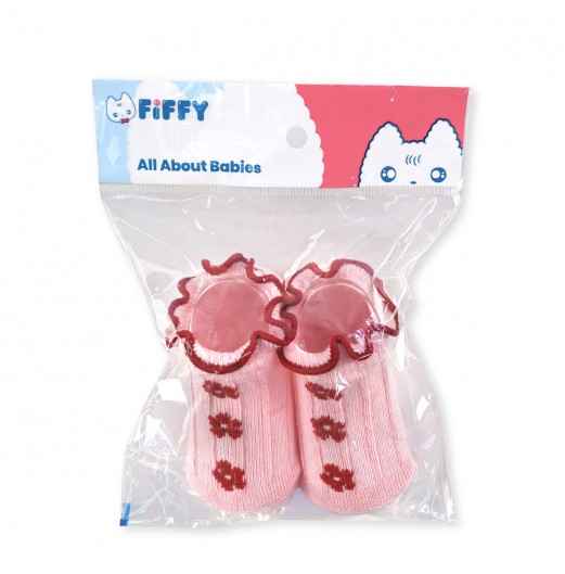 FIFFY FLOWERS NEW BORN BABY SOCK SHOE SUPPORTER STOKIN BAYI (377)