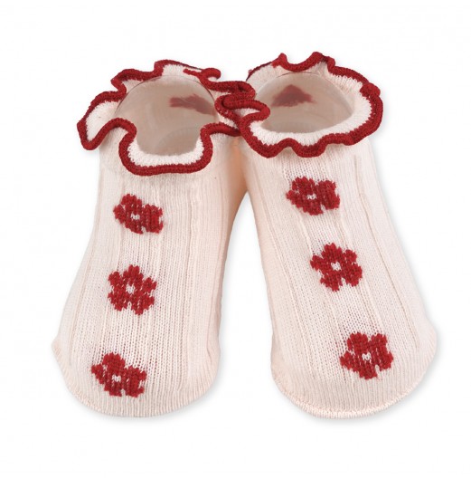 FIFFY FLOWERS NEW BORN BABY SOCK SHOE SUPPORTER STOKIN BAYI (377)