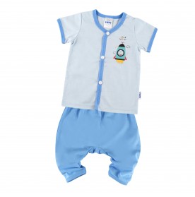 FIFFY HELLO ROCKET SHORT SLEEVE VEST+ LONG PANT SUIT