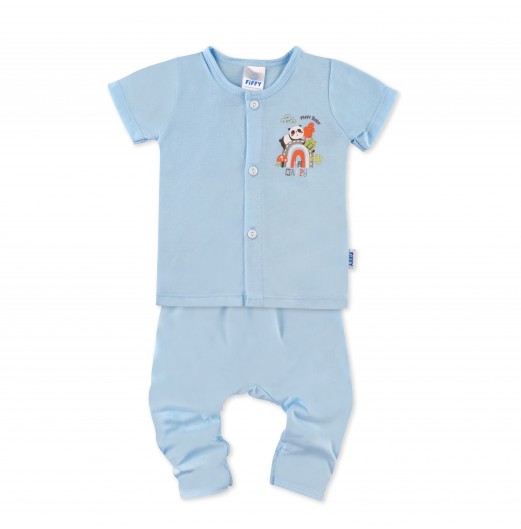 FIFFY WELCOME TO DINO WORLD SHORT SLEEVE VEST+ LONG PANT SUIT