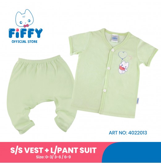 FIFFY FLYING BALLOON SHORT SLEEVE VEST+ LONG PANT SUIT