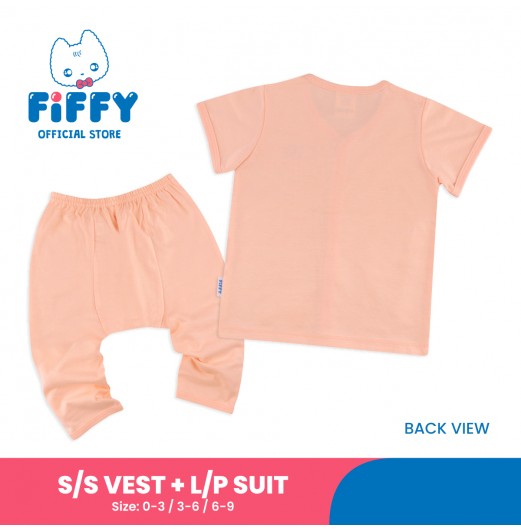 FIFFY CRAB'S LOVE SHORT SLEEVE VEST+ LONG PANT SUIT