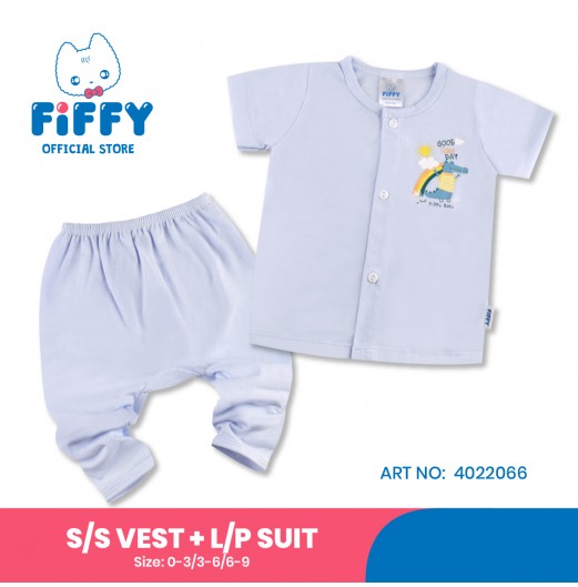 FIFFY SUNNY CROCODILE SHORT SLEEVE VEST+ LONG PANT SUIT