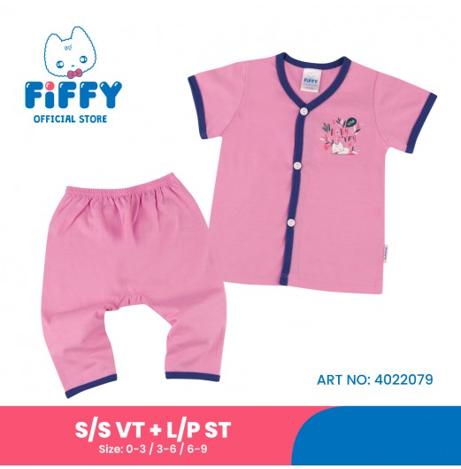 FIFFY LOVE BABY SHORT SLEEVE VEST+ LONG PANT SUIT