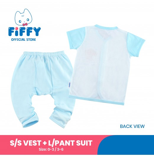 FIFFY YOUNG ELEPHANT SHORT SLEEVE VEST+ LONG PANT SUIT