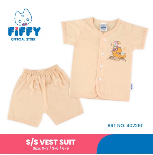 FIFFY DINO ROCK SHORT SLEEVE VEST SUIT