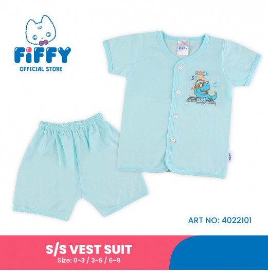 FIFFY DINO ROCK SHORT SLEEVE VEST SUIT