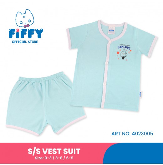 FIFFY SOME SPACES SHORT SLEEVE VEST SUIT