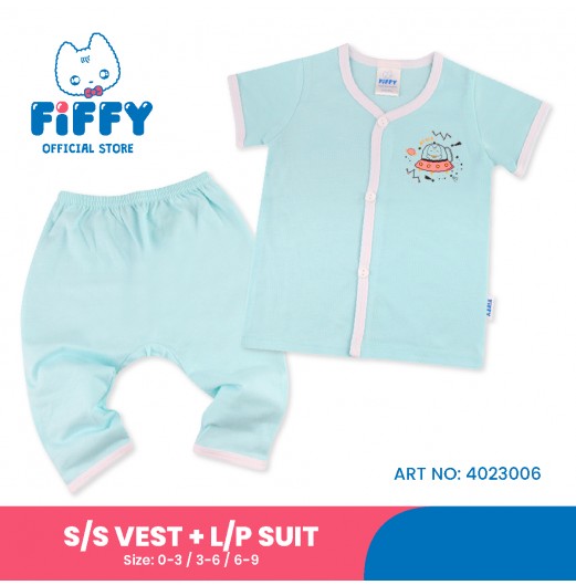 FIFFY MY UFO SHORT SLEEVE VEST+ LONG PANT SUIT