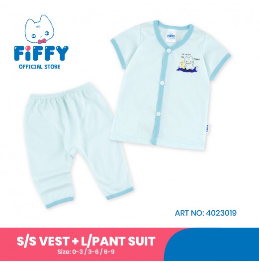 FIFFY PLAY WITH SUMMER SHORT SLEEVE VEST+ LONG PANT SUIT