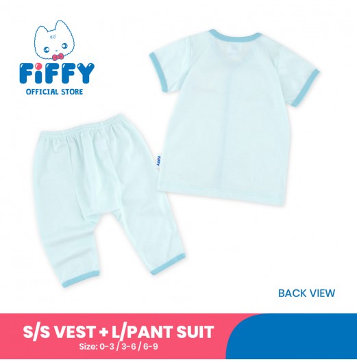 FIFFY PLAY WITH SUMMER SHORT SLEEVE VEST+ LONG PANT SUIT