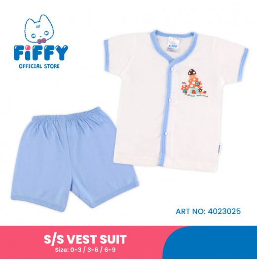 FIFFY HAPPY MUSHROOM SHORT SLEEVE VEST SUIT