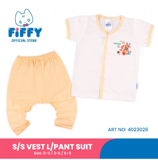 FIFFY MUSHROOM FOREST SHORT SLEEVE VEST+ LONG PANT SUIT