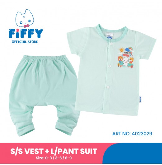 FIFFY BABY PICNIC DAY SHORT SLEEVE VEST+ LONG PANT SUIT