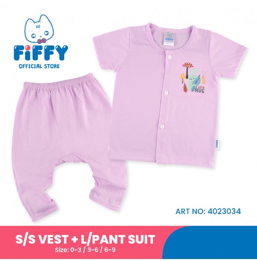 FIFFY RABBIT HUG SHORT SLEEVE VEST+ LONG PANT SUIT